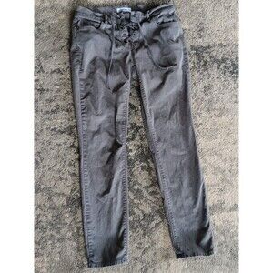 Loft Womens Ankle Modern Skinny Jeans Lace Up Fly 5 Pocket Design Gray Size 28